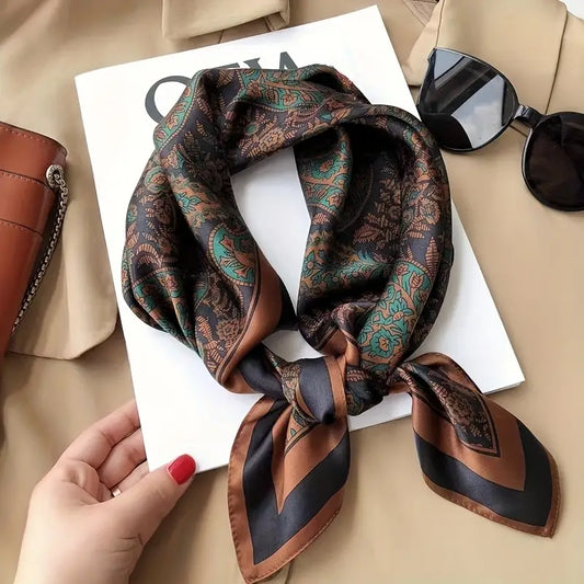 SilkMuse Vintage Satin Paisley Scarf